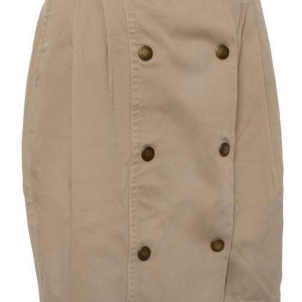 Burberry Tan Skirt with Button Detail